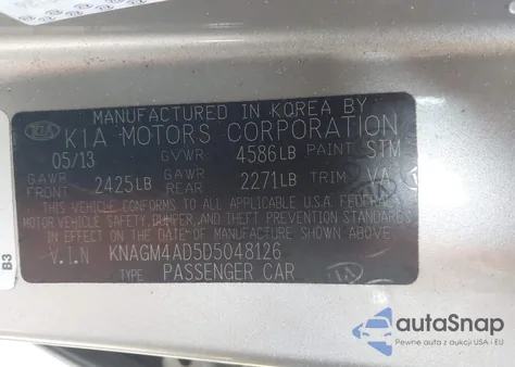 2013 Kia Optima Hybrid Lx z USA, uszkodzony, nr VIN KNAGM4AD5D5048126